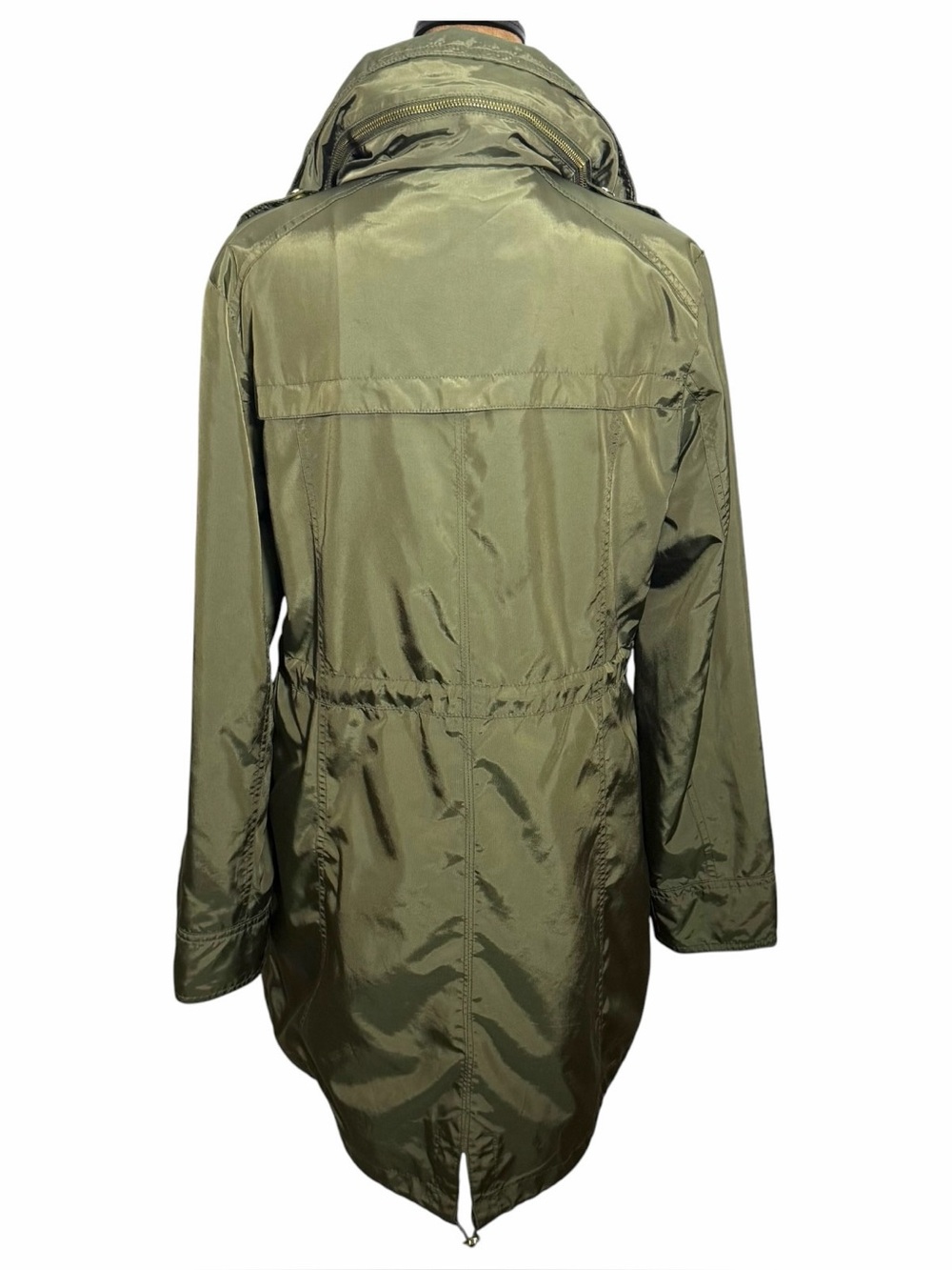 Michael Kors Hooded Utility Jacket Olive Green Anorak Coat Size S - Picture 8 of 16